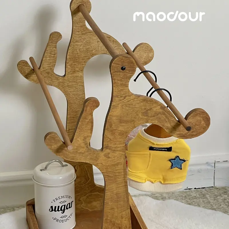 wooden pet clothes organizer - Danish Vintage Pet Clothes Hanger Rack
